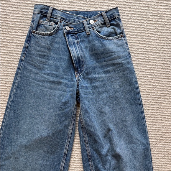 Zara Cross Front Hi Rise Wide Leg Jeans - Picture 7 of 9